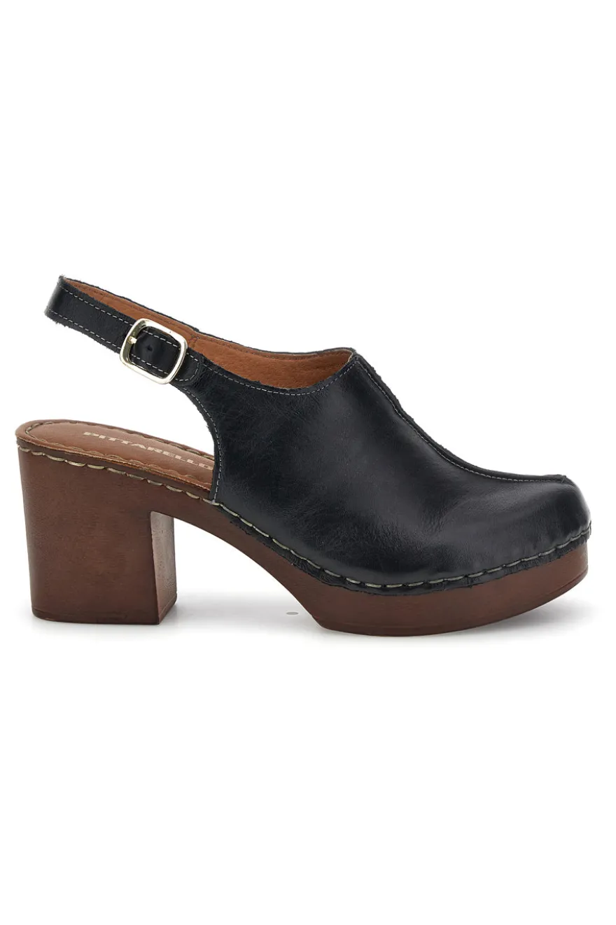Sandali neri in vera pelle con tacco Pittarello 1143622