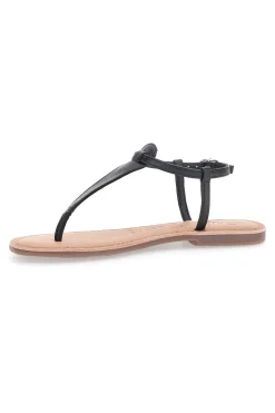 Sandali Neri Infradito Con Suola Flat Cafe' Cost 95103
