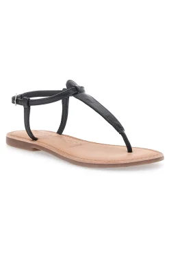 Sandali Neri Infradito Con Suola Flat Cafe' Cost 95103