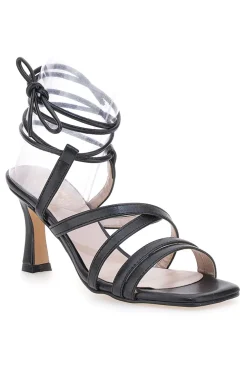 Sandali Neri Lace-Up Con Tacco 9 Cm Pittarello Glam 3615