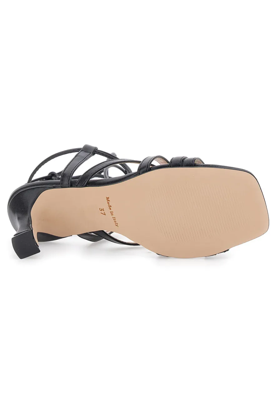 Sandali Neri Lace-Up Con Tacco 9 Cm Pittarello Glam 3615