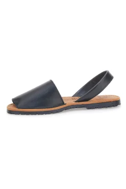 Sandali Neri Open Toe in Materie Sintetiche Fly Nature MN101