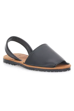 Sandali Neri Open Toe in Materie Sintetiche Fly Nature MN101