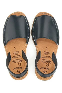 Sandali Neri Open Toe in Materie Sintetiche Fly Nature MN101