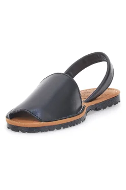 Sandali Neri Open Toe in Materie Sintetiche Fly Nature MN101
