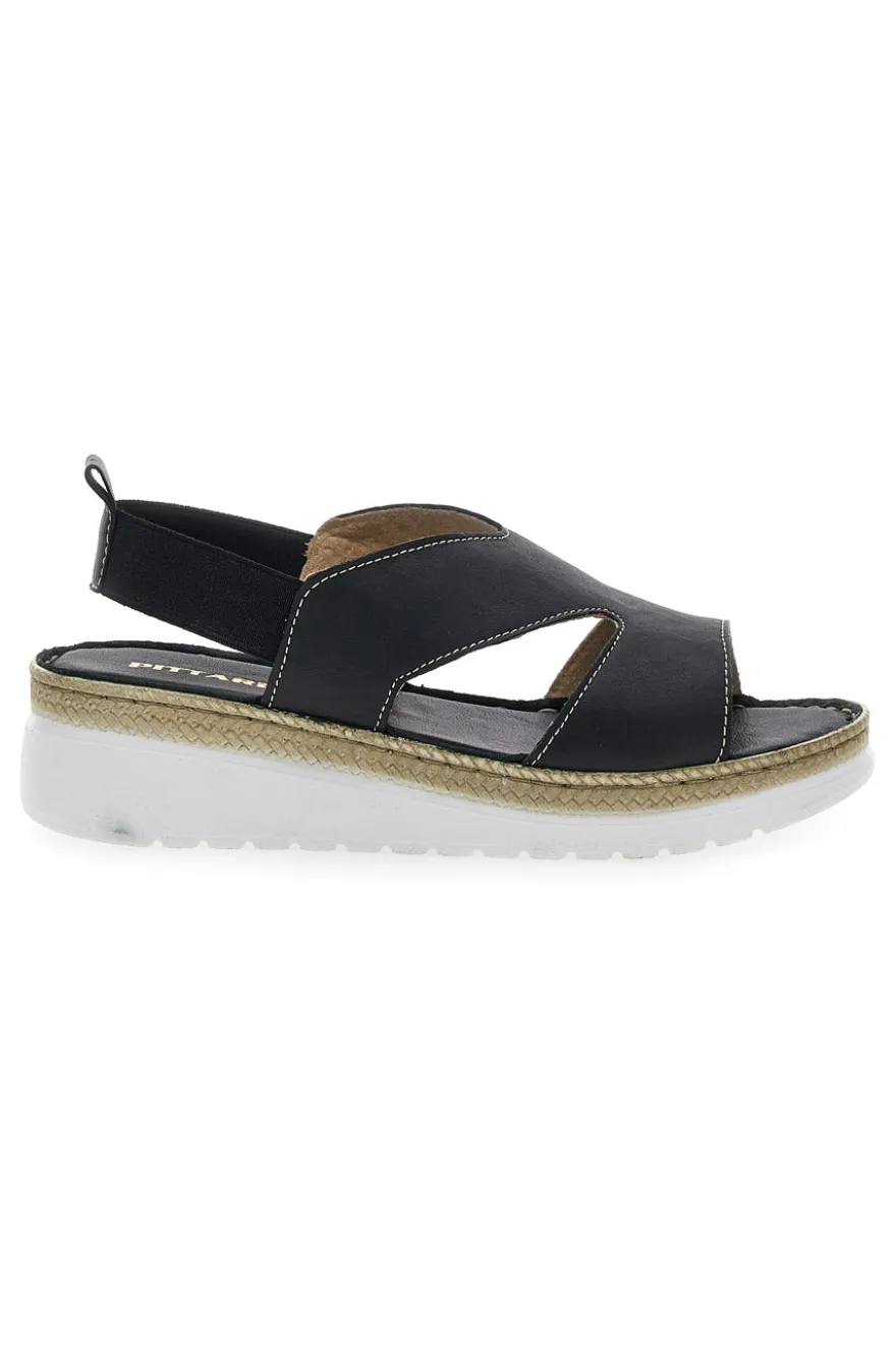 Sandali Neri Sling-back Con Elastici Pittarello 90042