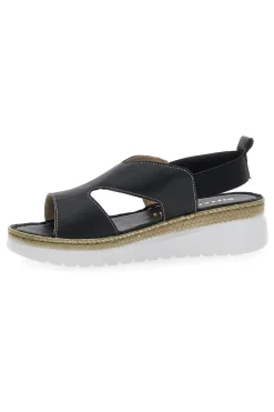 Sandali Neri Sling-back Con Elastici Pittarello 90042