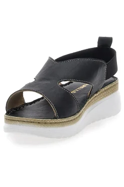 Sandali Neri Sling-back Con Elastici Pittarello 90042