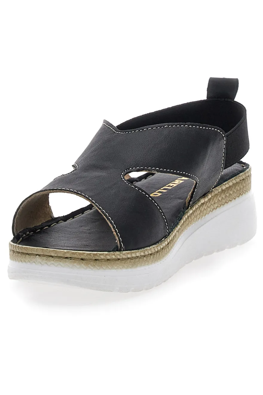 Sandali Neri Sling-back Con Elastici Pittarello 90042