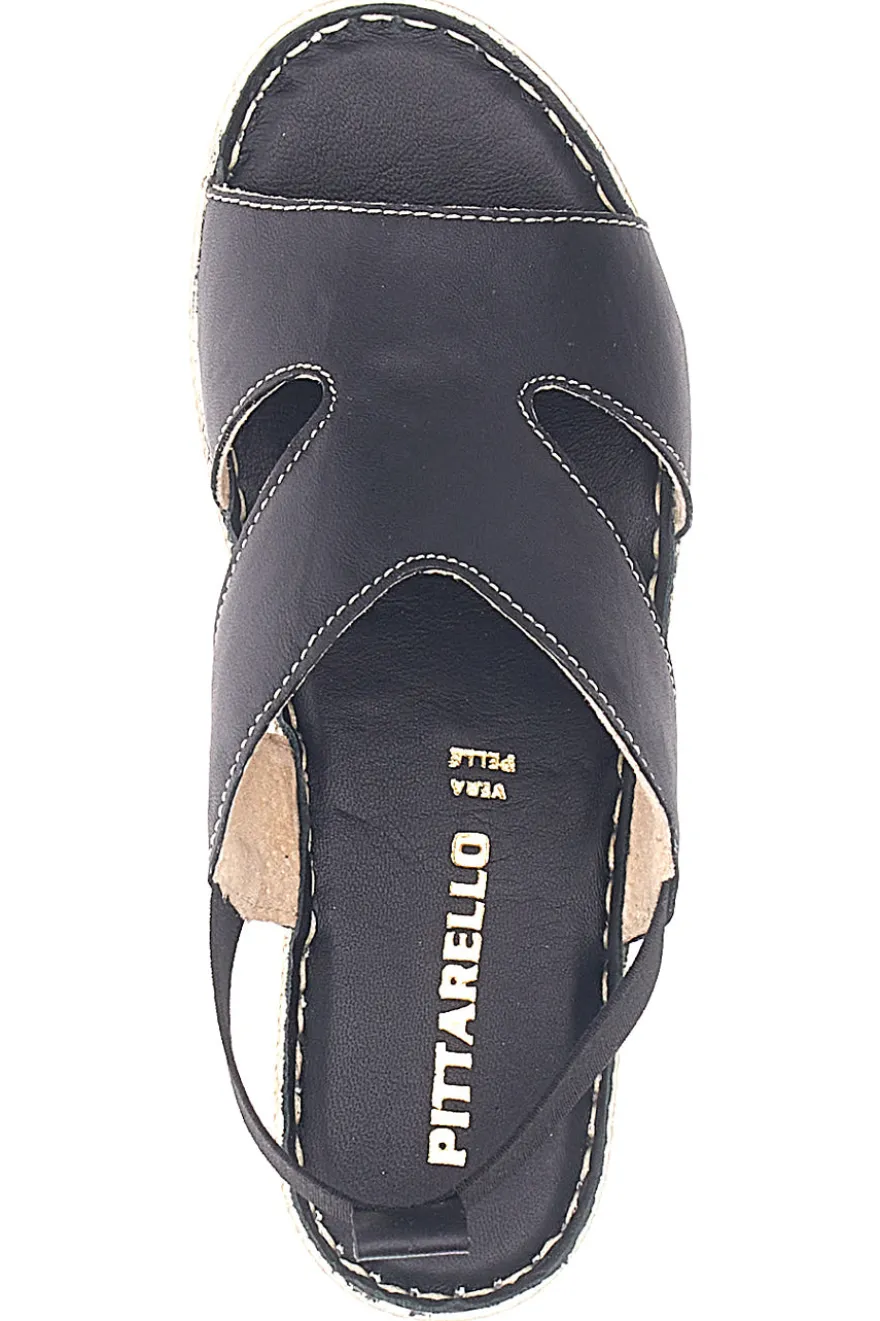 Sandali Neri Sling-back Con Elastici Pittarello 90042