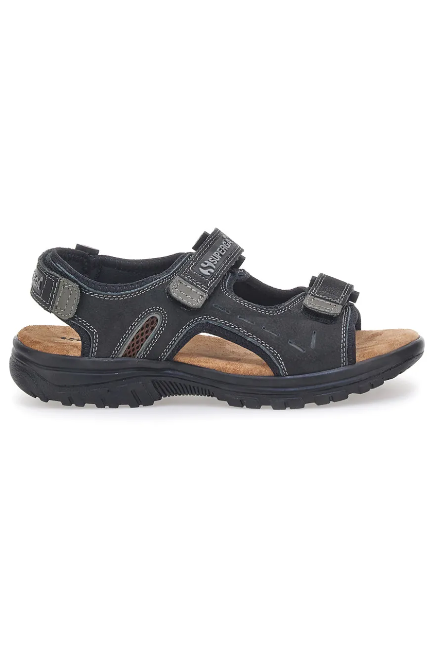 Sandali neri sportivi con strappi Superga S86U292
