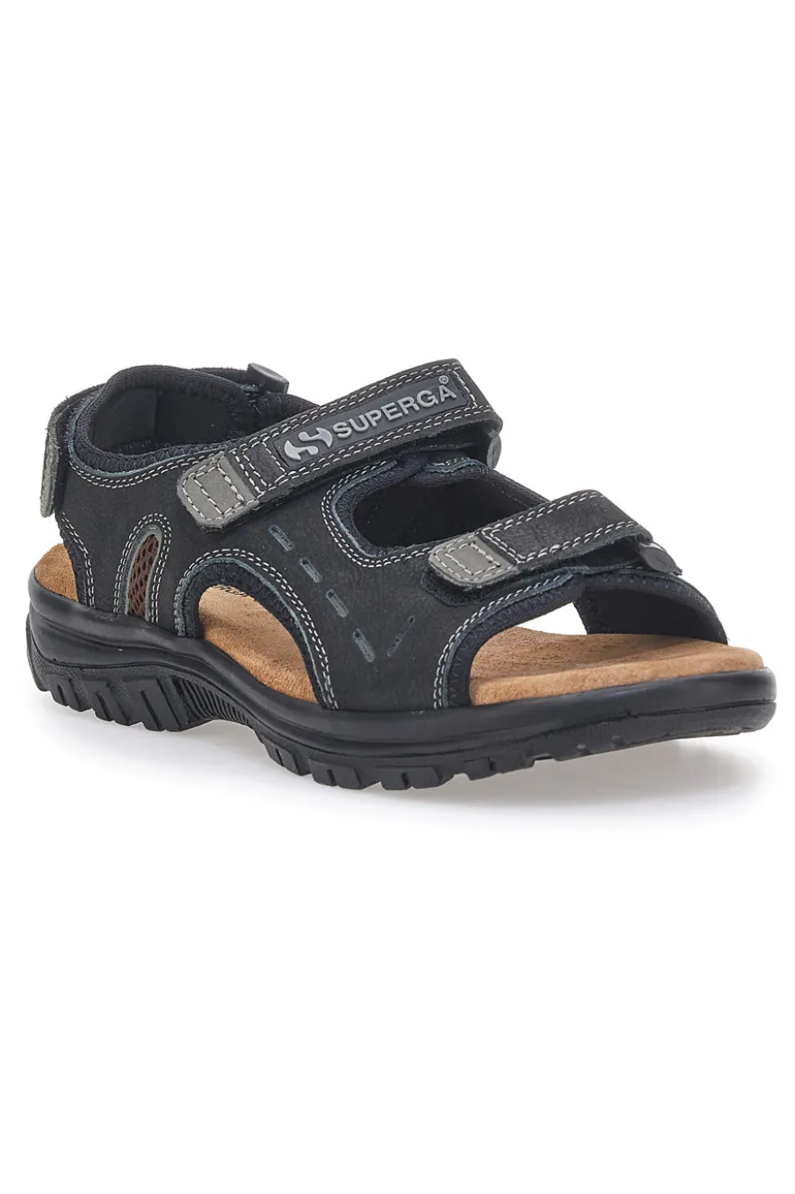 Sandali neri sportivi con strappi Superga S86U292