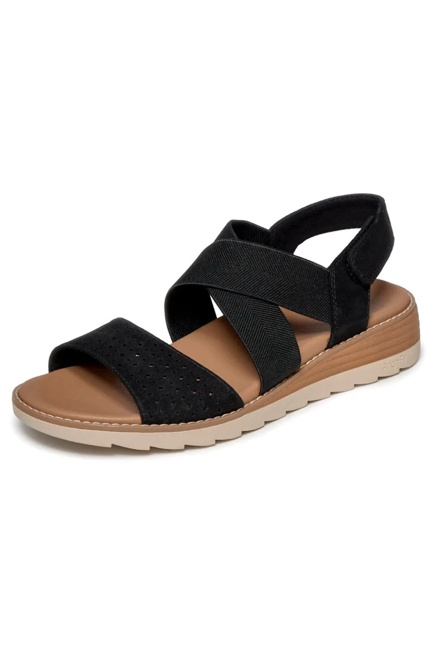 Sandali nero con fascia incrociata e Arch Fit Skechers Arch Fit Oasis B Perf