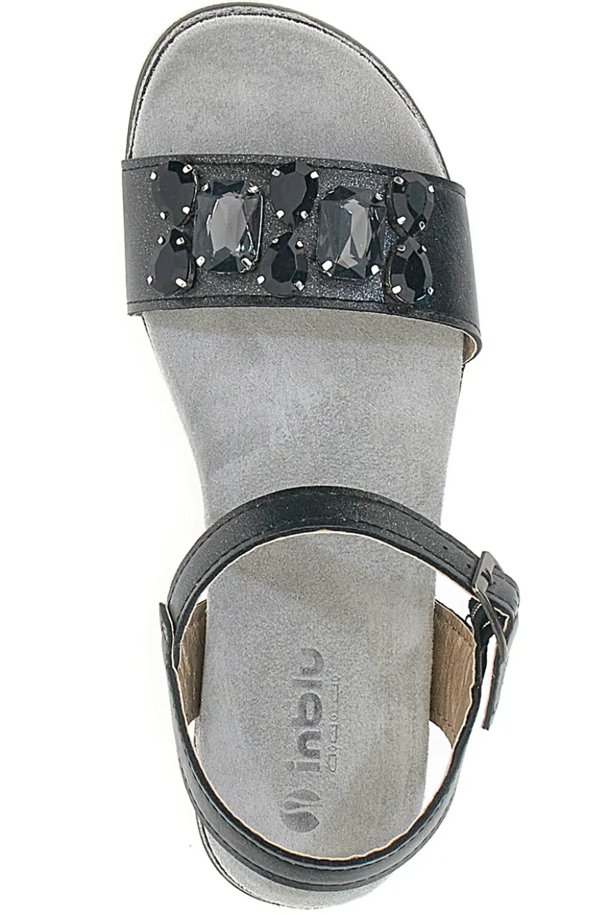 Sandali Nero Con Pietre Inblu 38 SA