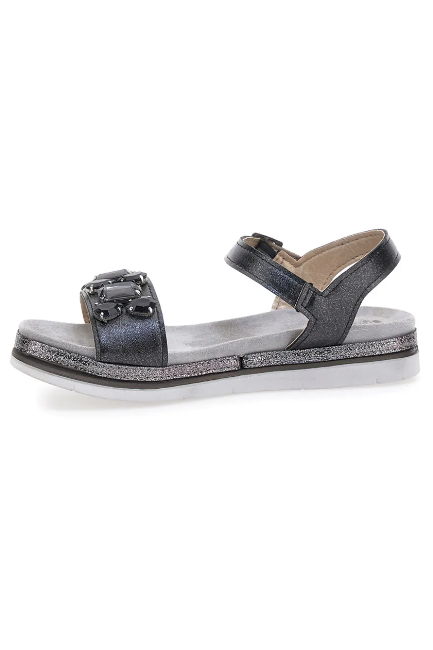 Sandali Nero Con Pietre Inblu 38 SA