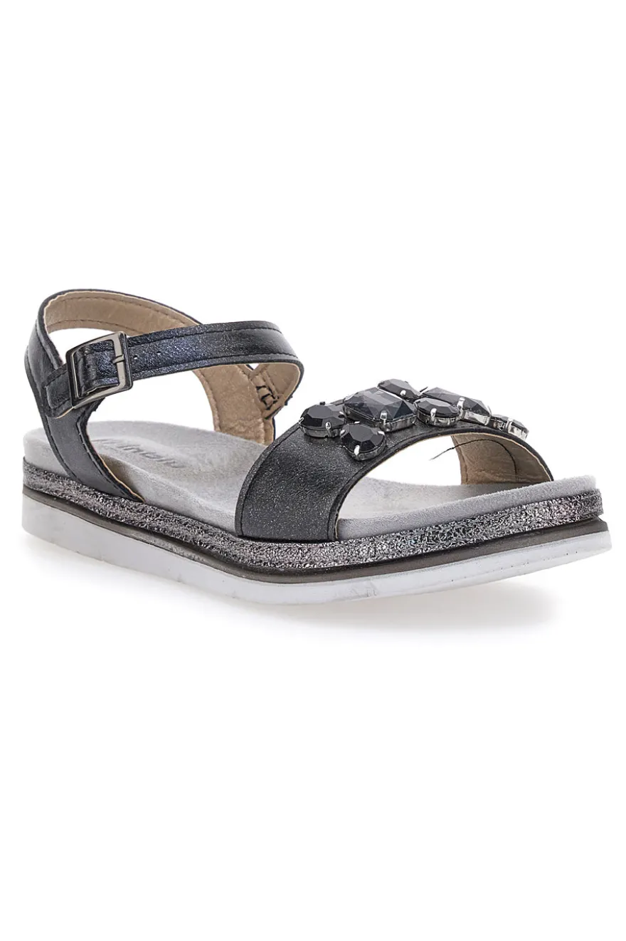 Sandali Nero Con Pietre Inblu 38 SA