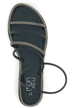 Sandali nero flat Mon dieu PRE9350