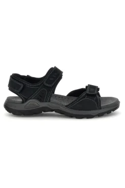Sandali nero in vera pelle con chiusure a strappo Fly dynamic FD10