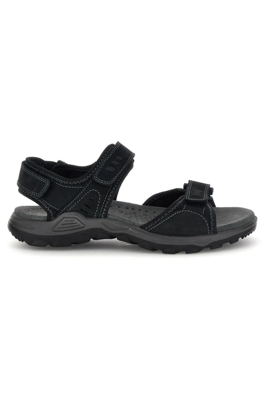 Sandali nero in vera pelle con chiusure a strappo Fly dynamic FD10