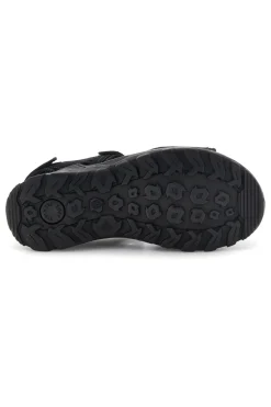 Sandali nero in vera pelle con chiusure a strappo Fly dynamic FD10