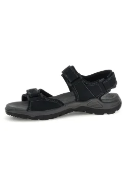 Sandali nero in vera pelle con chiusure a strappo Fly dynamic FD10