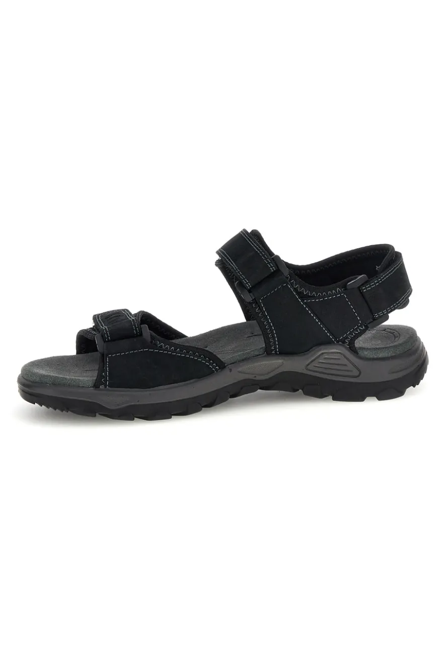 Sandali nero in vera pelle con chiusure a strappo Fly dynamic FD10
