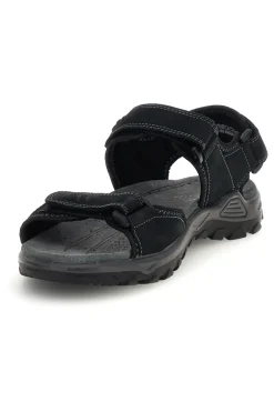 Sandali nero in vera pelle con chiusure a strappo Fly dynamic FD10