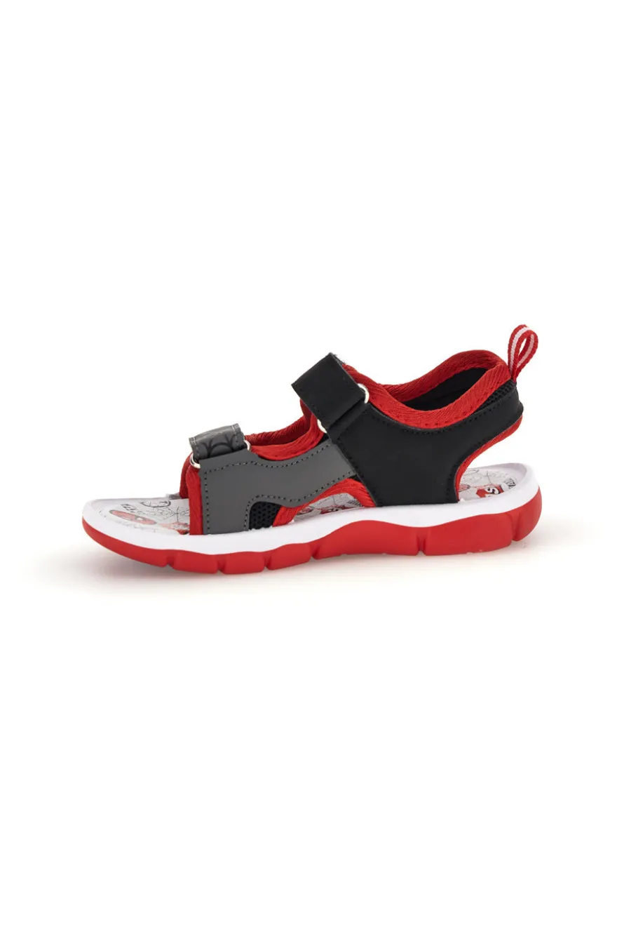 Sandali nero rosso con strappi e luci Spiderman R1310651S