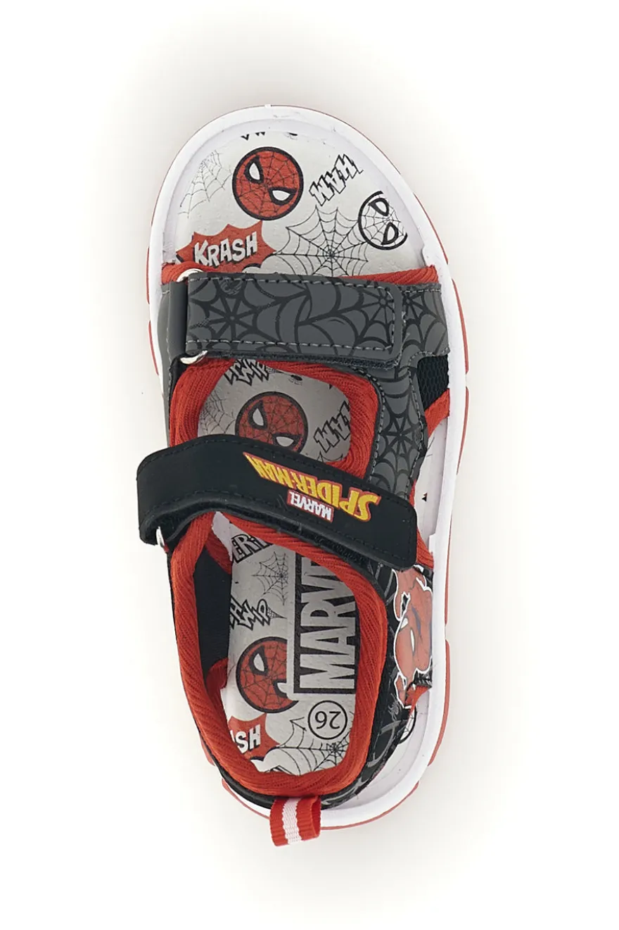 Sandali nero rosso con strappi e luci Spiderman R1310651S