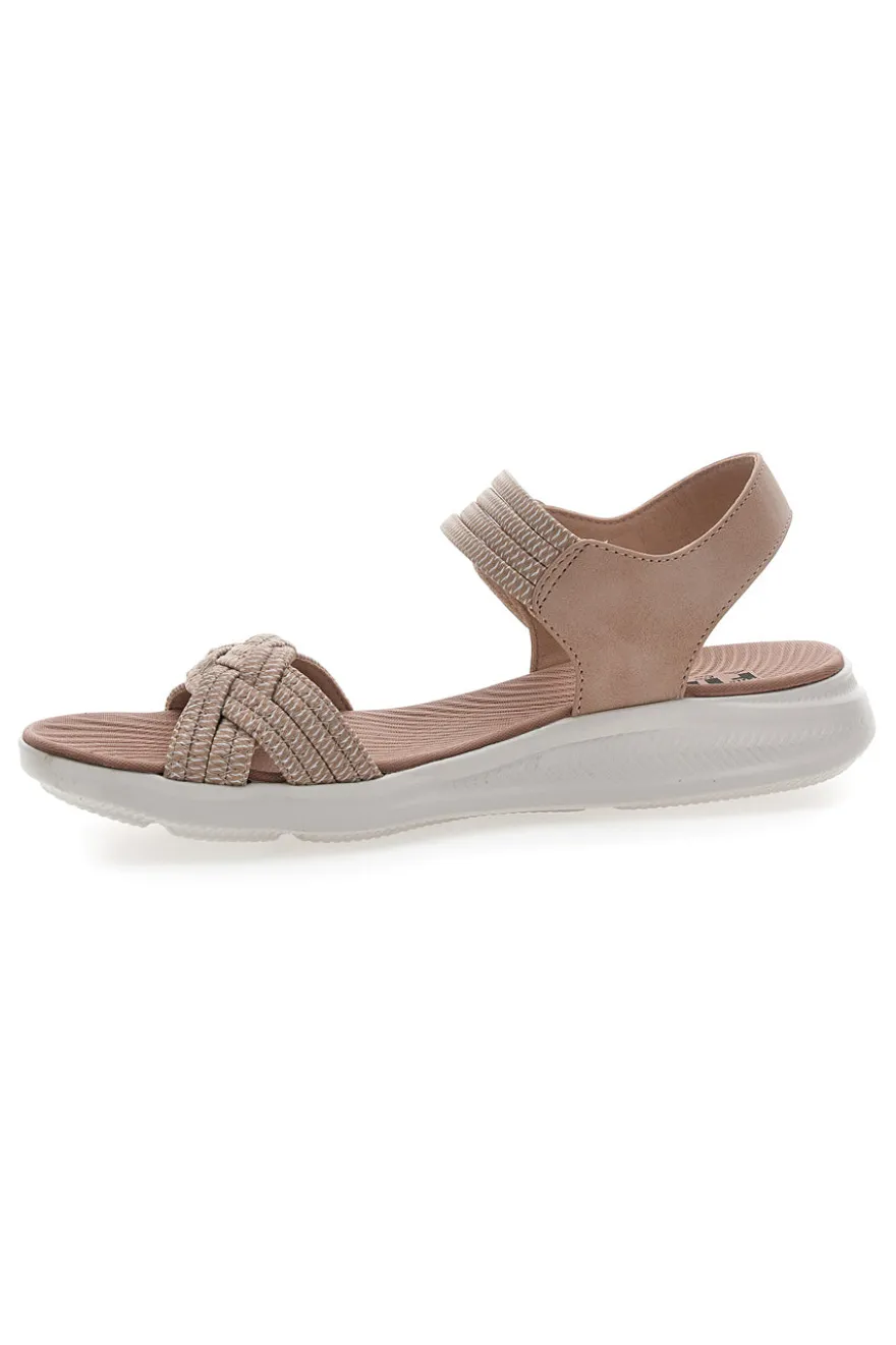 Sandali Nude con Velcro e Fascia Elastica Intrecciata FIRST ACTIVE 3