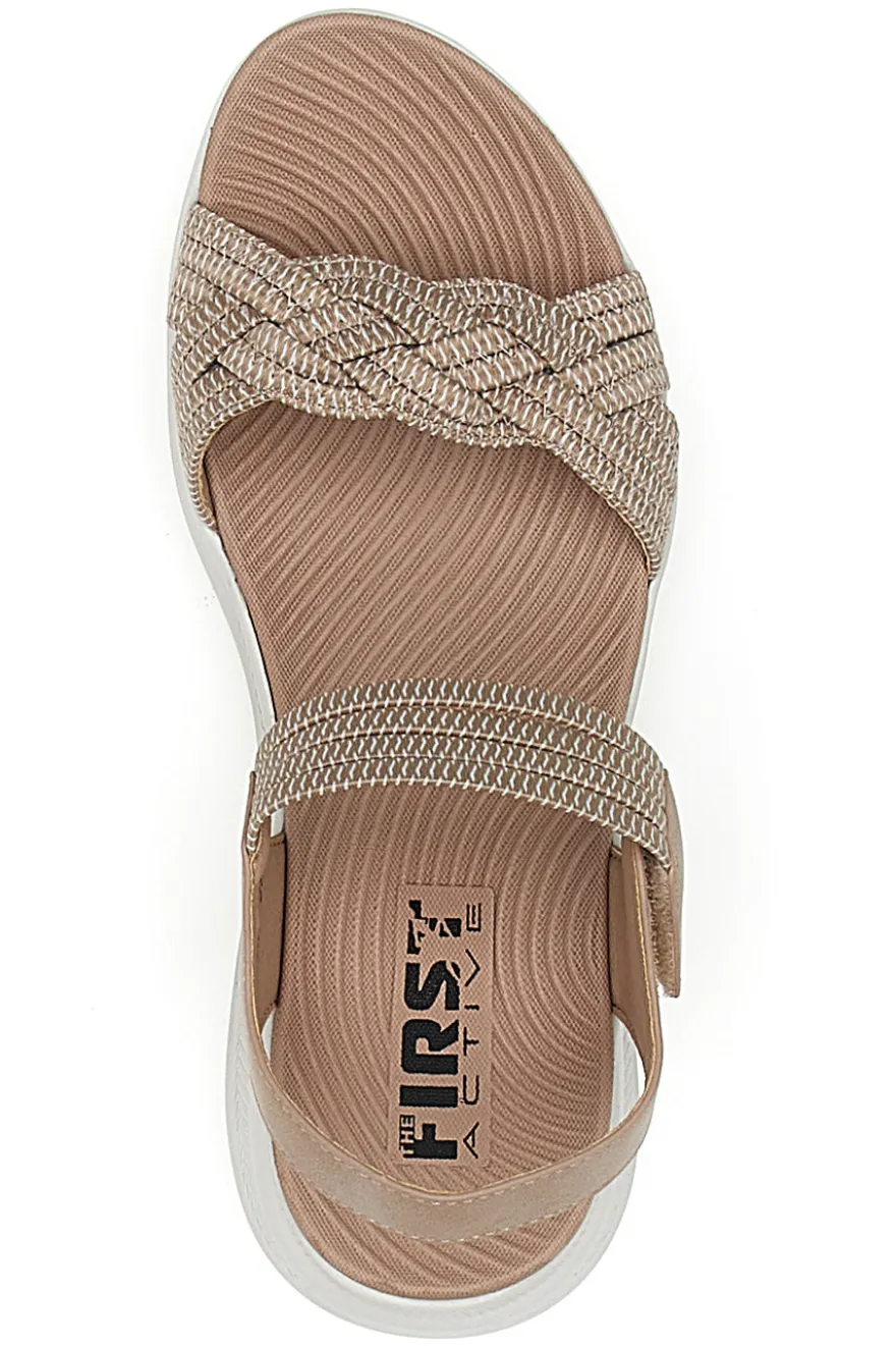 Sandali Nude con Velcro e Fascia Elastica Intrecciata FIRST ACTIVE 3