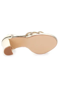 Sandali Oro Aperti Con Tacco E Cinturino First Lady P557