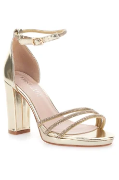 Sandali Oro Aperti Con Tacco E Cinturino First Lady P557