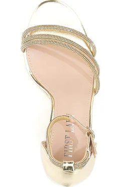 Sandali Oro Aperti Con Tacco E Cinturino First Lady P557