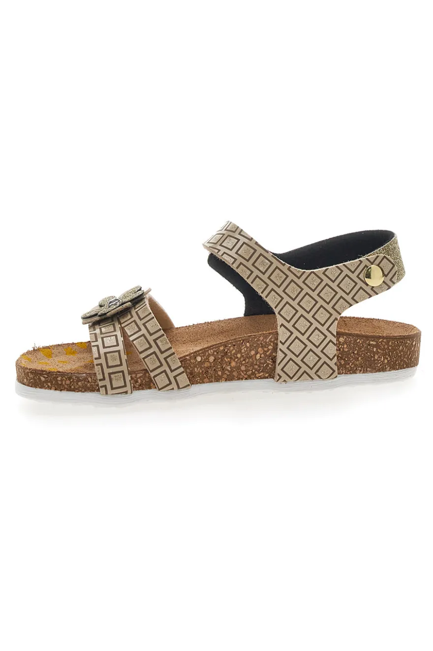 Sandali Oro Chiusura con Velcro Pittarello Bio 257712