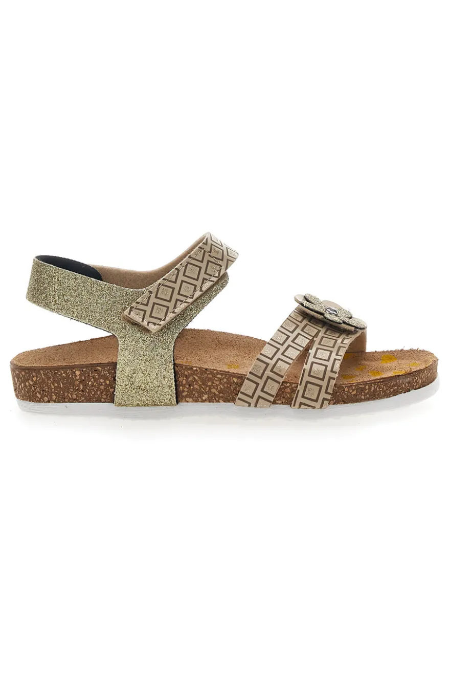Sandali Oro Chiusura con Velcro Pittarello Bio 257712
