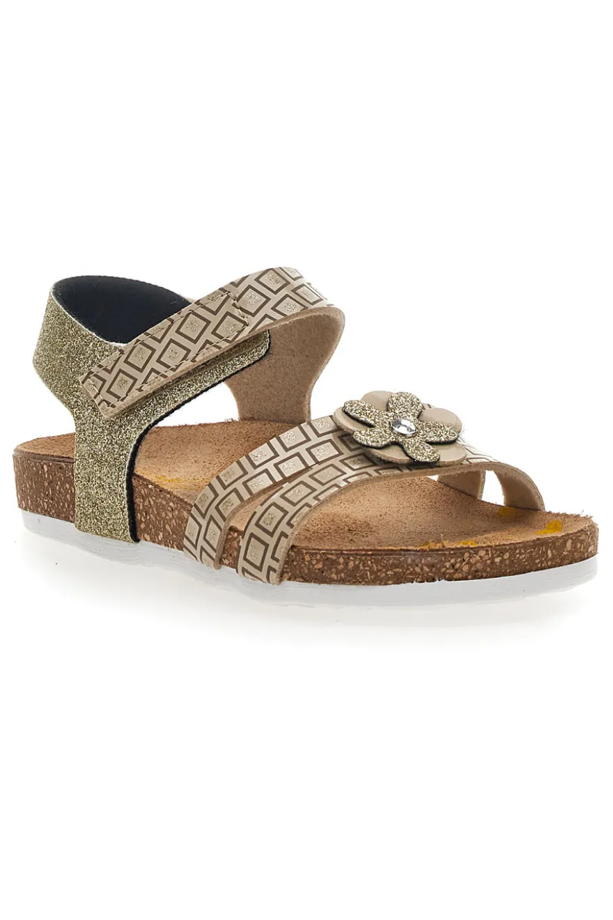 Sandali Oro Chiusura con Velcro Pittarello Bio 257712