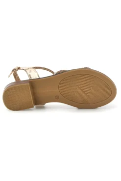 Sandali oro con cinturino e fasce sottili Mon dieu PREA123