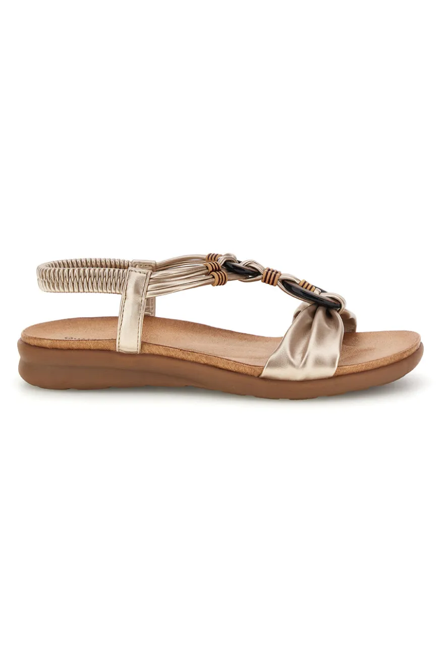 Sandali oro con dettaglio intrecciato Quanna mel 56036Sandali oro con dettaglio intrecciato Quanna mel 56036