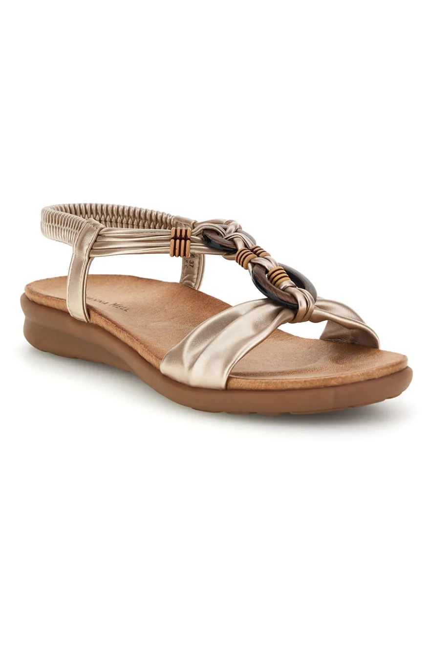Sandali oro con dettaglio intrecciato Quanna mel 56036Sandali oro con dettaglio intrecciato Quanna mel 56036