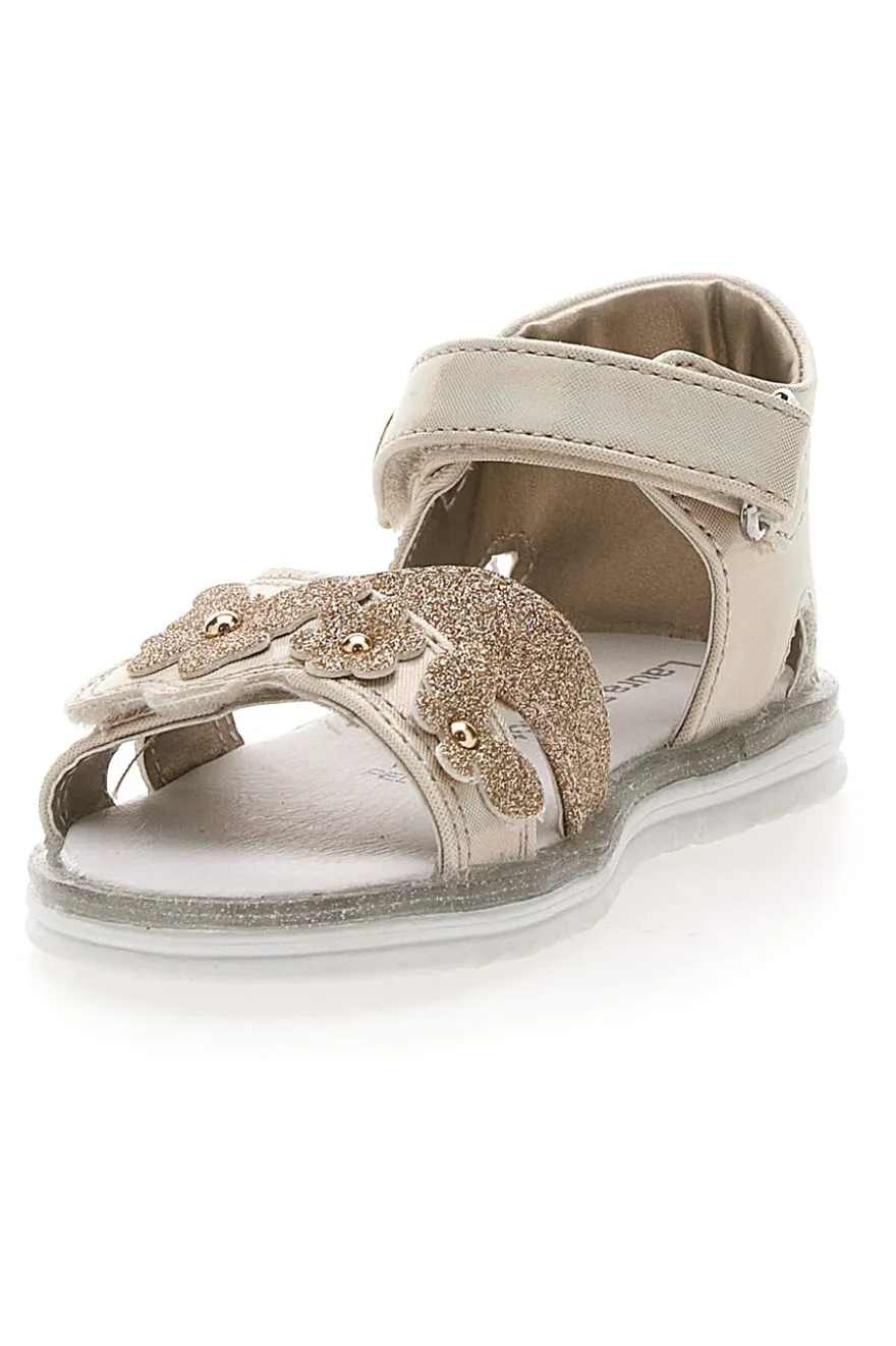 Sandali oro con fiore decorativo e velcro LAURA BIAGIOTTI AG1639115519