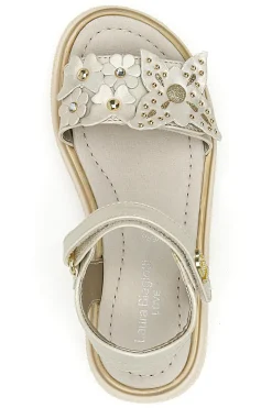 Sandali Oro con Fiore Decorativo e Velcro LAURA BIAGIOTTI 96129493