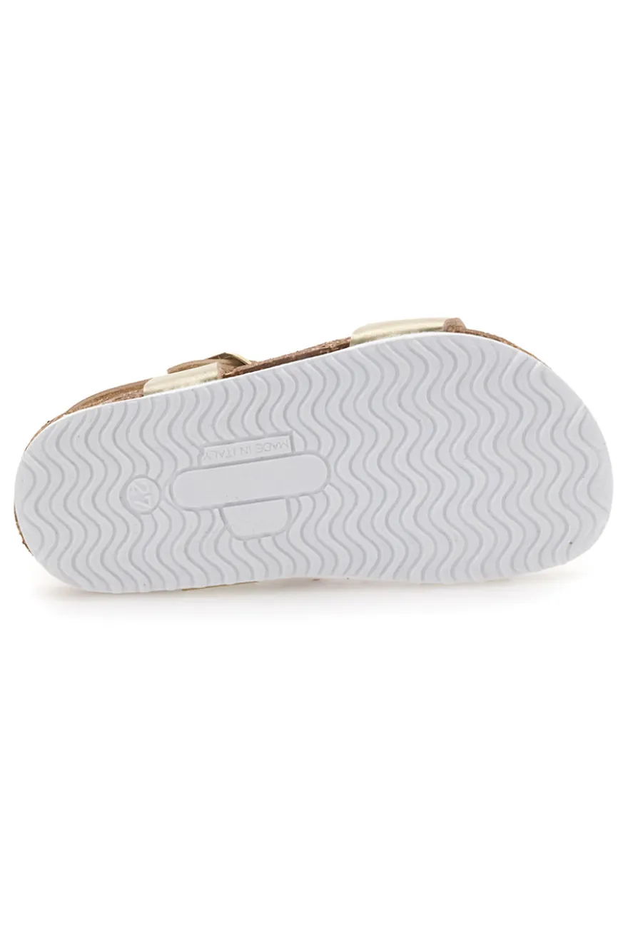 Sandali oro con fiore glitter Pittarello Bio 257A007SR