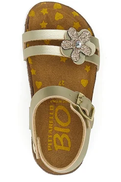 Sandali oro con fiore glitter Pittarello Bio 257A007SR
