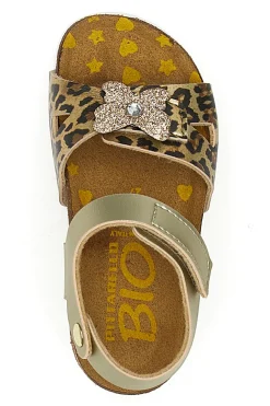 Sandali oro con fiore glitter Pittarello Bio 257A745SR