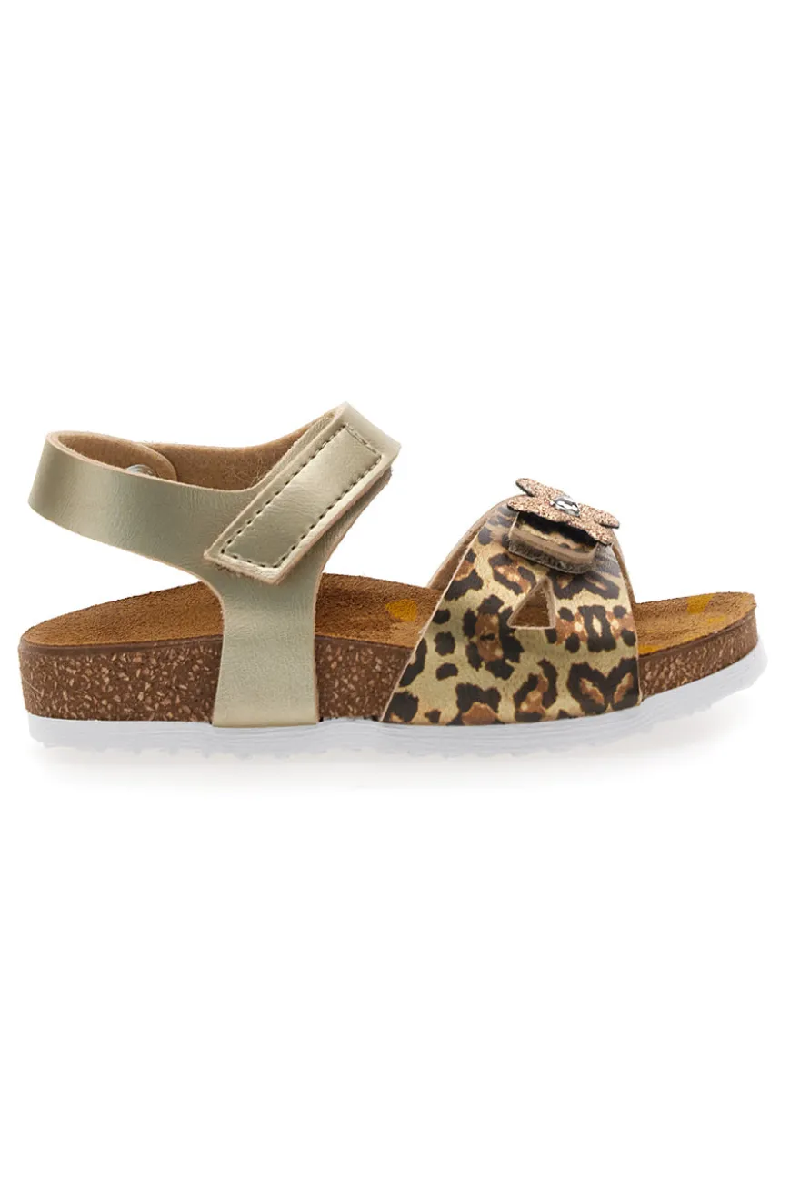 Sandali oro con fiore glitter Pittarello Bio 257A745SR