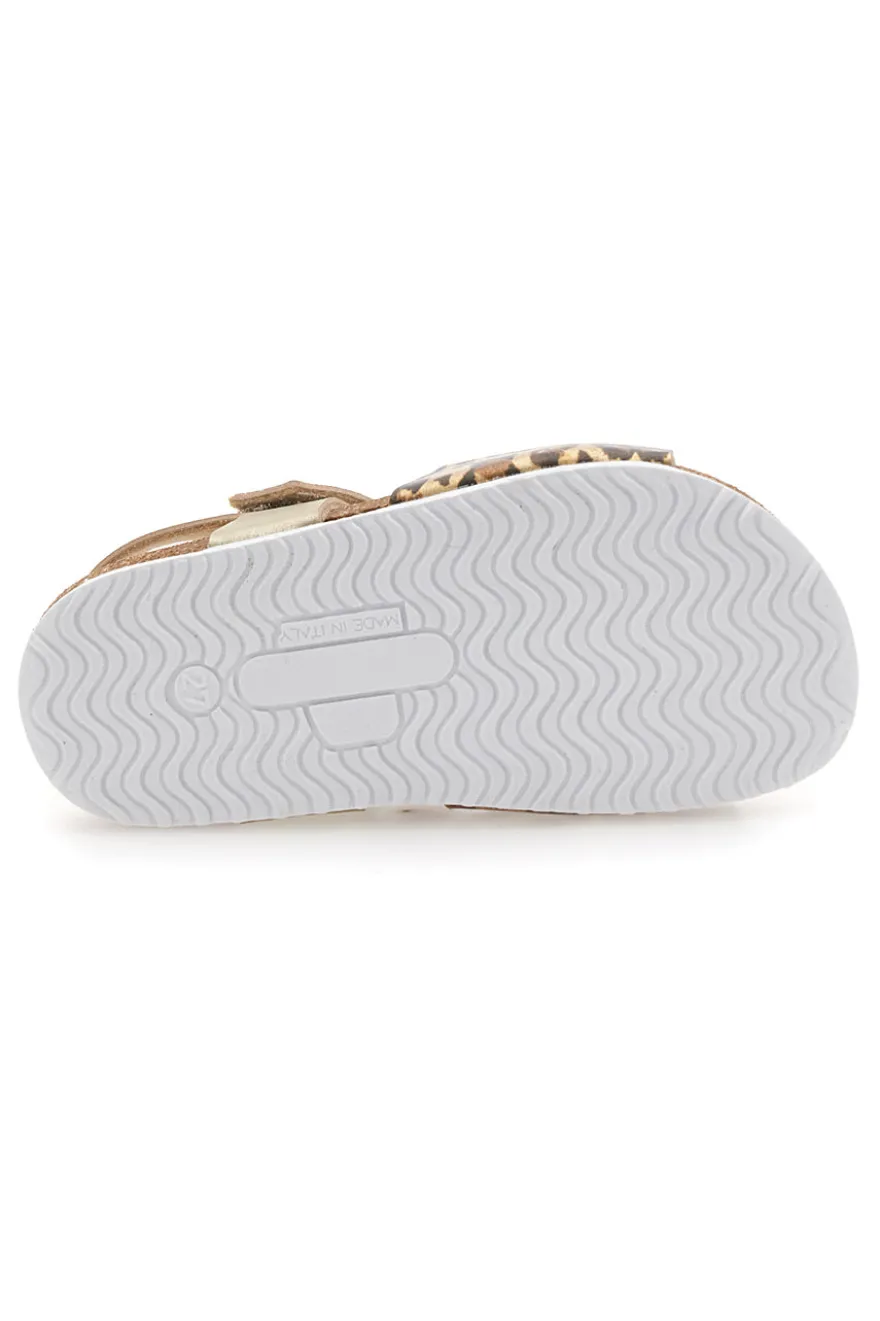 Sandali oro con fiore glitter Pittarello Bio 257A745SR
