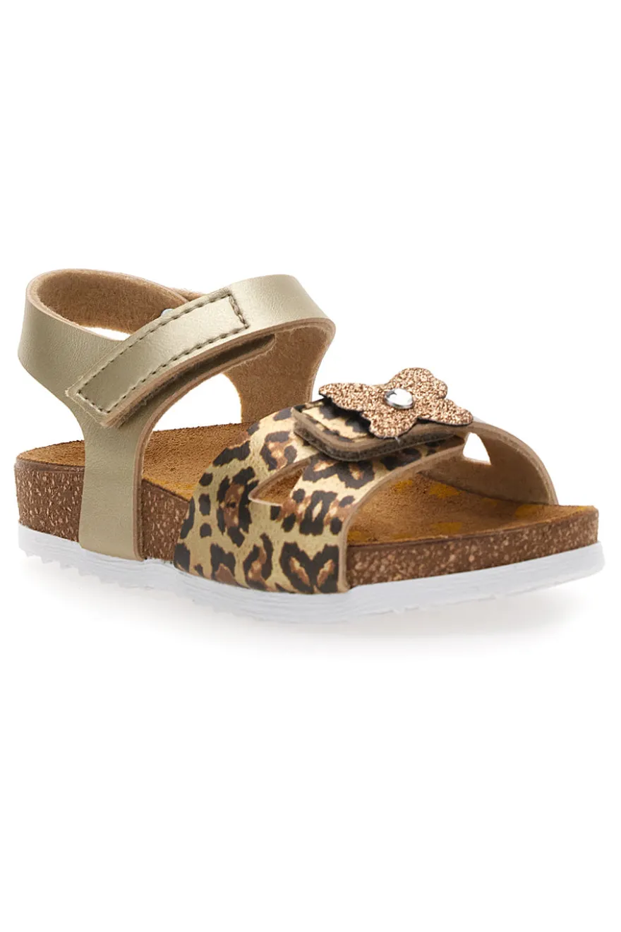 Sandali oro con fiore glitter Pittarello Bio 257A745SR