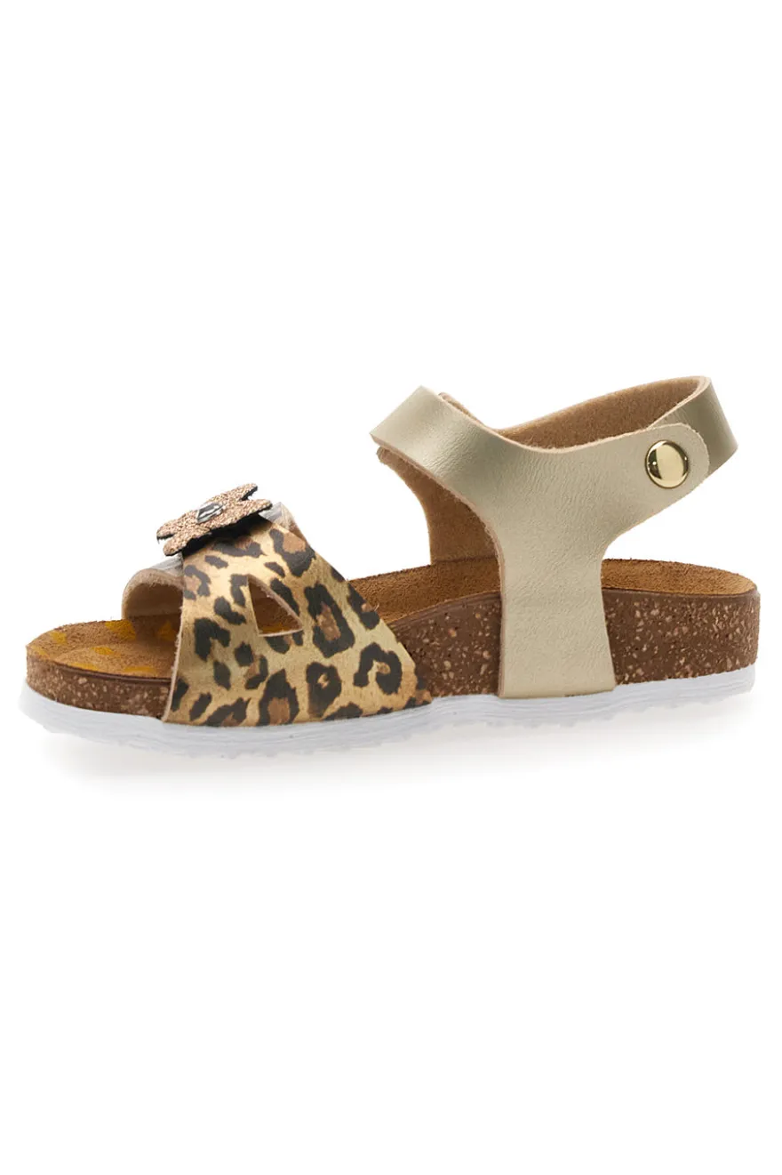 Sandali oro con fiore glitter Pittarello Bio 257A745SR