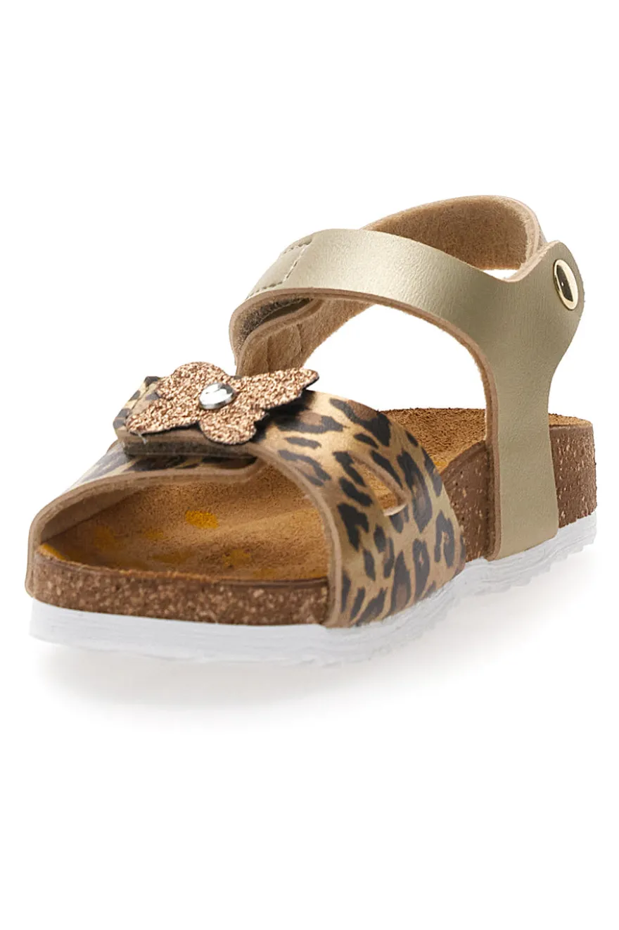 Sandali oro con fiore glitter Pittarello Bio 257A745SR